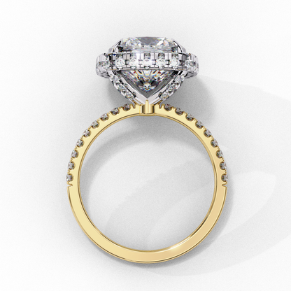 Cushion Halo Lab Diamond Ring in Rose Gold , 2.50 CT Cushion Cut Lab Grown Diamond Ring