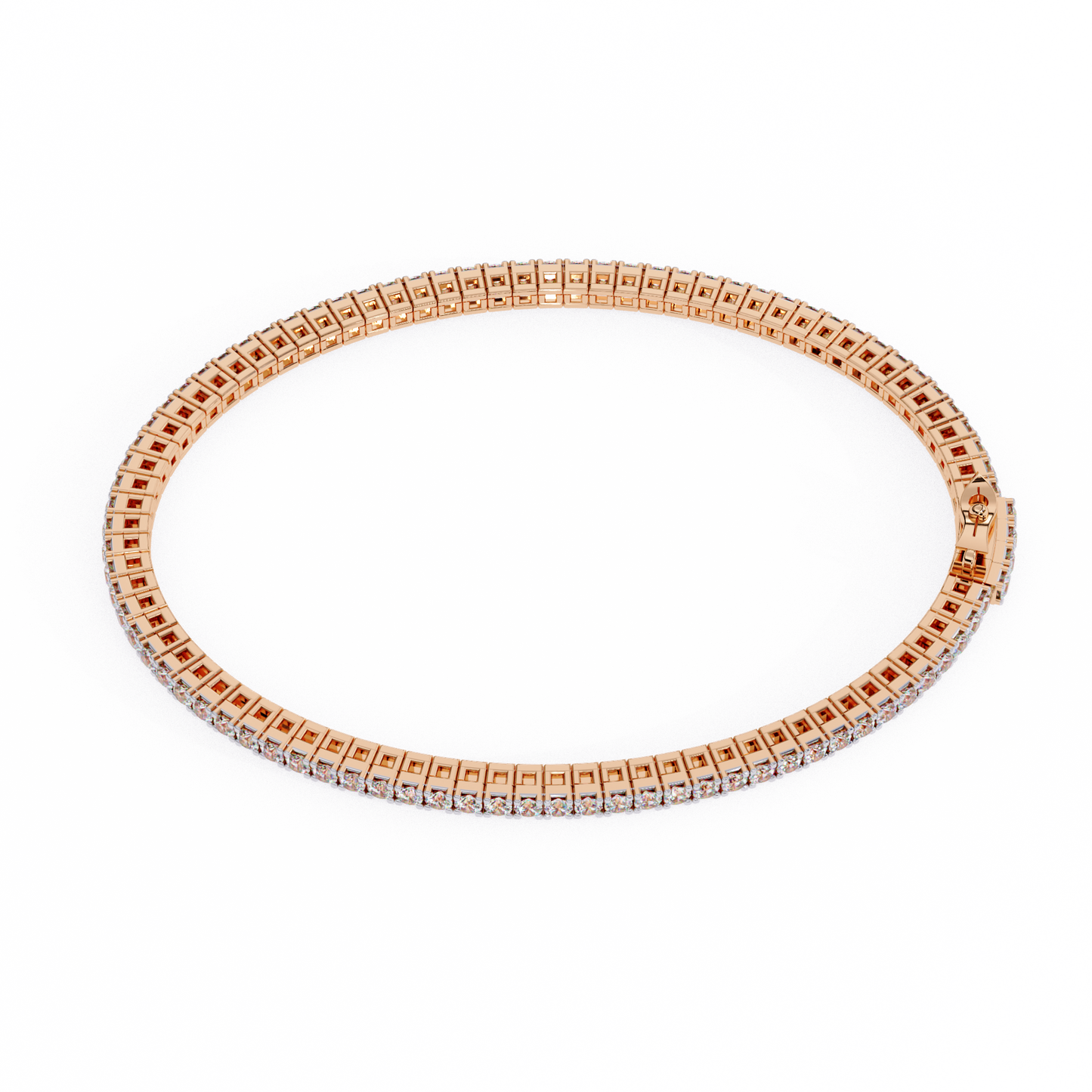Classic 3.5 Ct Round Cut  Lab Grown Diamond Tennis Bracelet – 14K/18K Gold Elegance