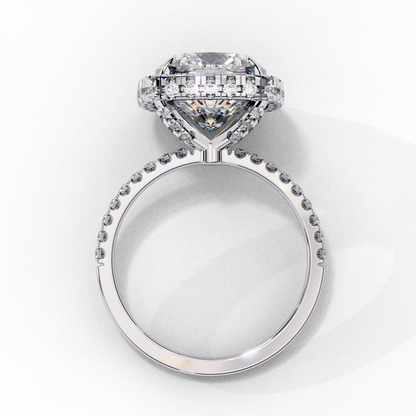 Cushion Halo Lab Diamond Ring in Rose Gold , 2.50 CT Cushion Cut Lab Grown Diamond Ring