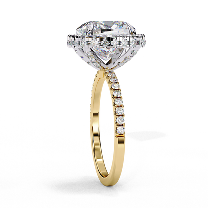 Cushion Halo Lab Diamond Ring in Rose Gold , 2.50 CT Cushion Cut Lab Grown Diamond Ring