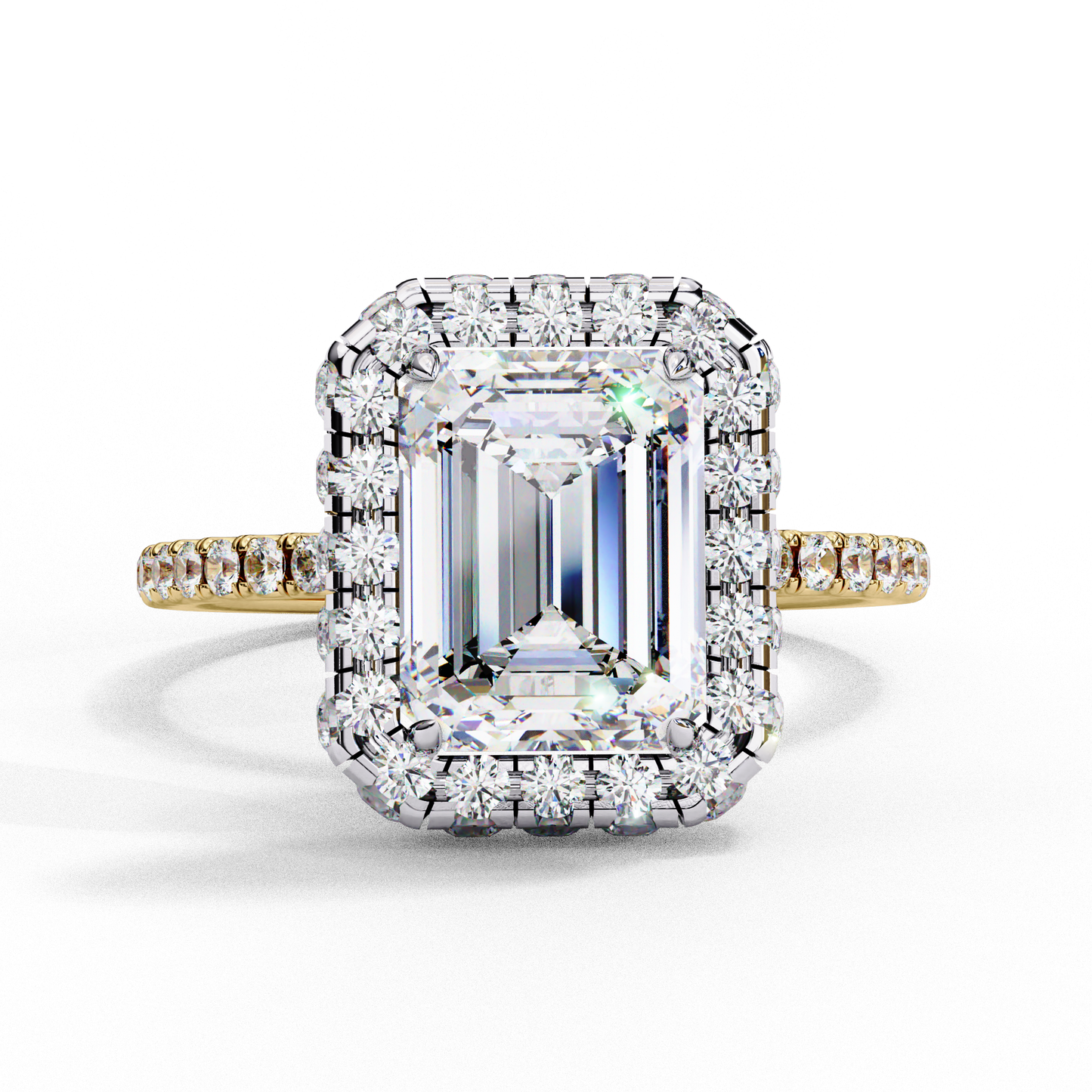 Emerald Cut Lab Diamond Ring with Rose Gold Band , 2.18 CT Emerald Cut Lab Grown Diamond Ring