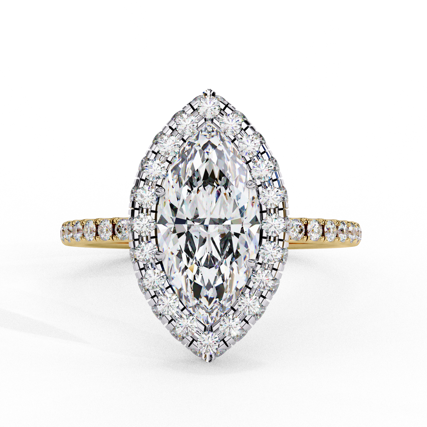 1.41 CT IGI Certified Marquise Cut IGI Certified Lab Grown Diamond Engagement Ring, Diamond Ring with accent and Halo