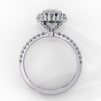 1.41 CT IGI Certified Marquise Cut IGI Certified Lab Grown Diamond Engagement Ring, Diamond Ring with accent and Halo
