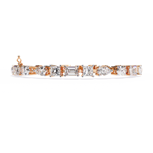 13.84 Ct Multi-Shape Statement Lab Grown diamond  Bracelet