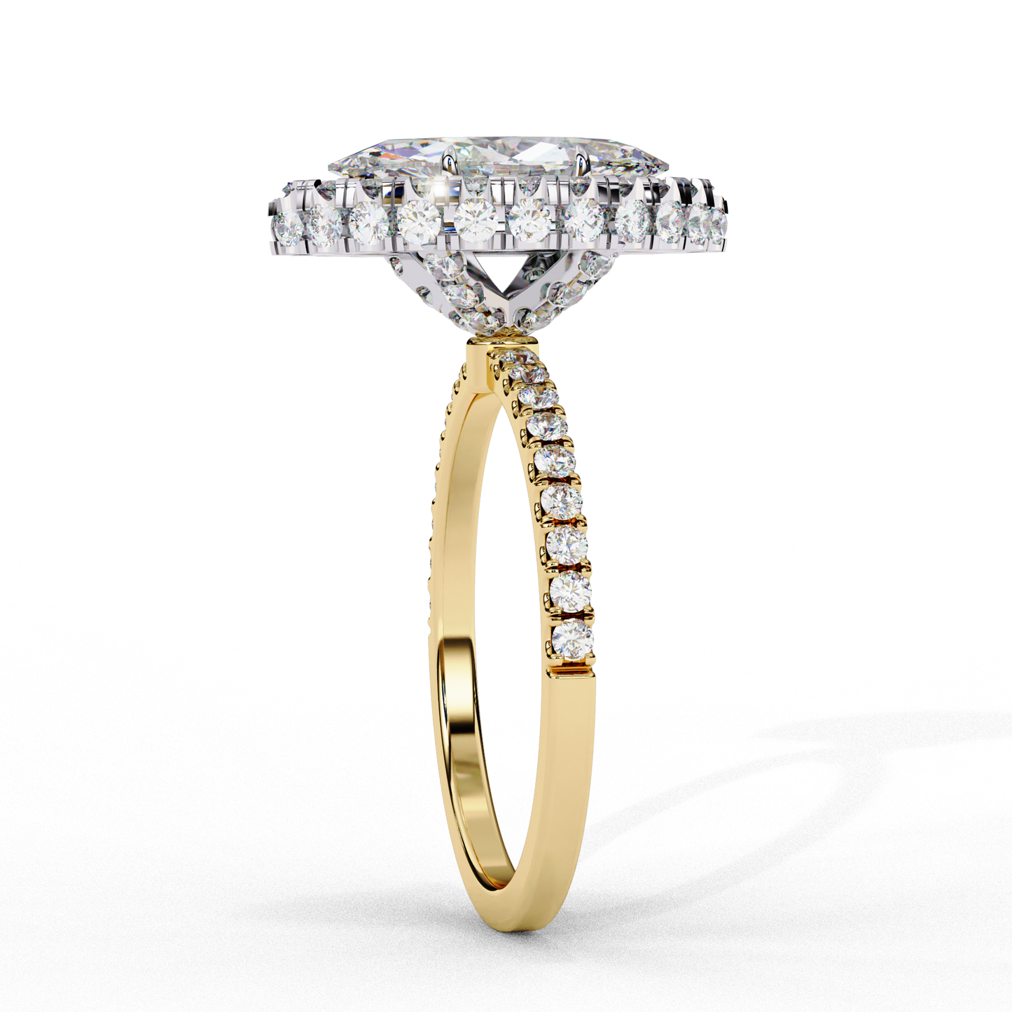1.41 CT IGI Certified Marquise Cut IGI Certified Lab Grown Diamond Engagement Ring, Diamond Ring with accent and Halo