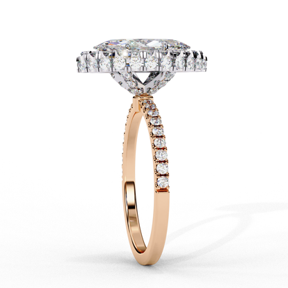 1.41 CT IGI Certified Marquise Cut IGI Certified Lab Grown Diamond Engagement Ring, Diamond Ring with accent and Halo