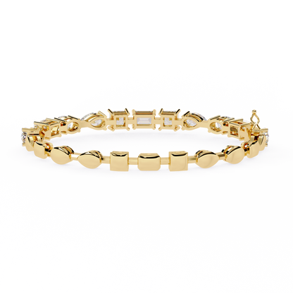 13.84 Ct Multi-Shape Statement Lab Grown diamond  Bracelet