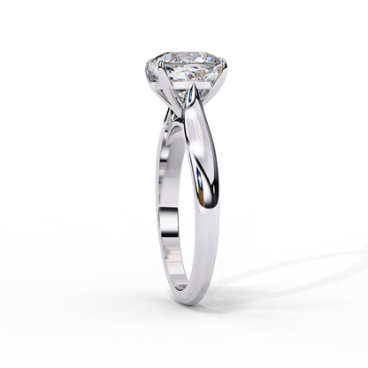 2.65 CT Cushion Cut Lab Grown Diamond Solitaire Ring, Certified Lab Diamond Gold Wedding Ring