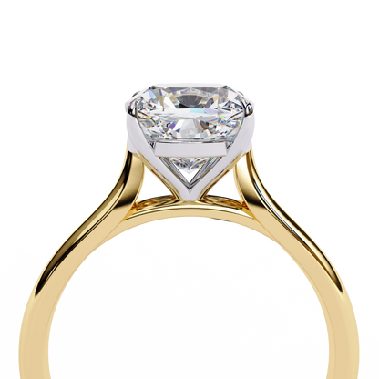 2.65 CT Cushion Cut Lab Grown Diamond Solitaire Ring, Certified Lab Diamond Gold Wedding Ring
