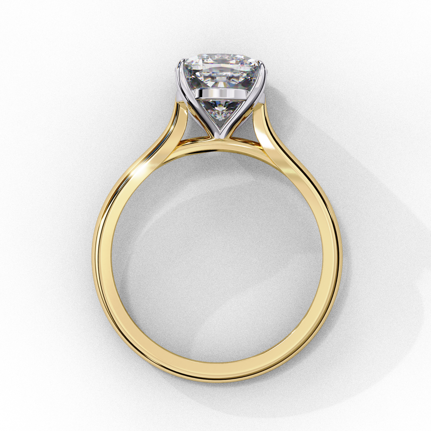 2.65 CT Cushion Cut Lab Grown Diamond Solitaire Ring, Certified Lab Diamond Gold Wedding Ring