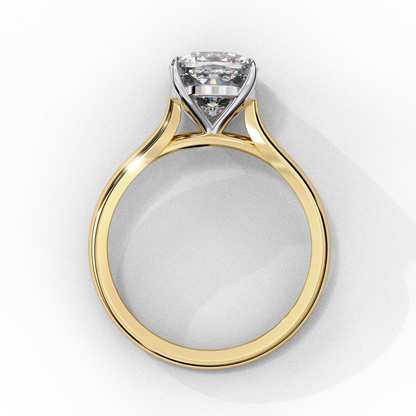 2.65 CT Cushion Cut Lab Grown Diamond Solitaire Ring, Certified Lab Diamond Gold Wedding Ring