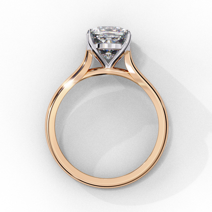 2.65 CT Cushion Cut Lab Grown Diamond Solitaire Ring, Certified Lab Diamond Gold Wedding Ring