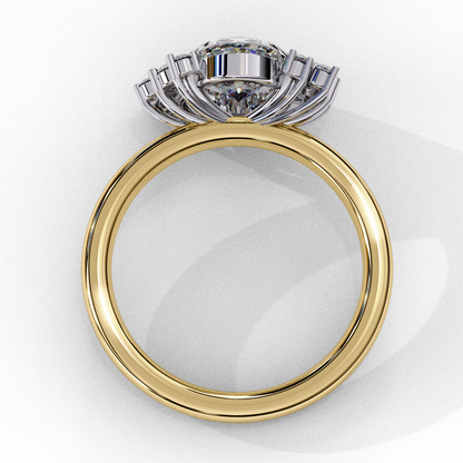 Vintage Art Deco 1.01 CT Oval Cut Engagement Ring, Oval Lab Grown Diamond Wedding Ring, Antique Oval Cluster Ring
