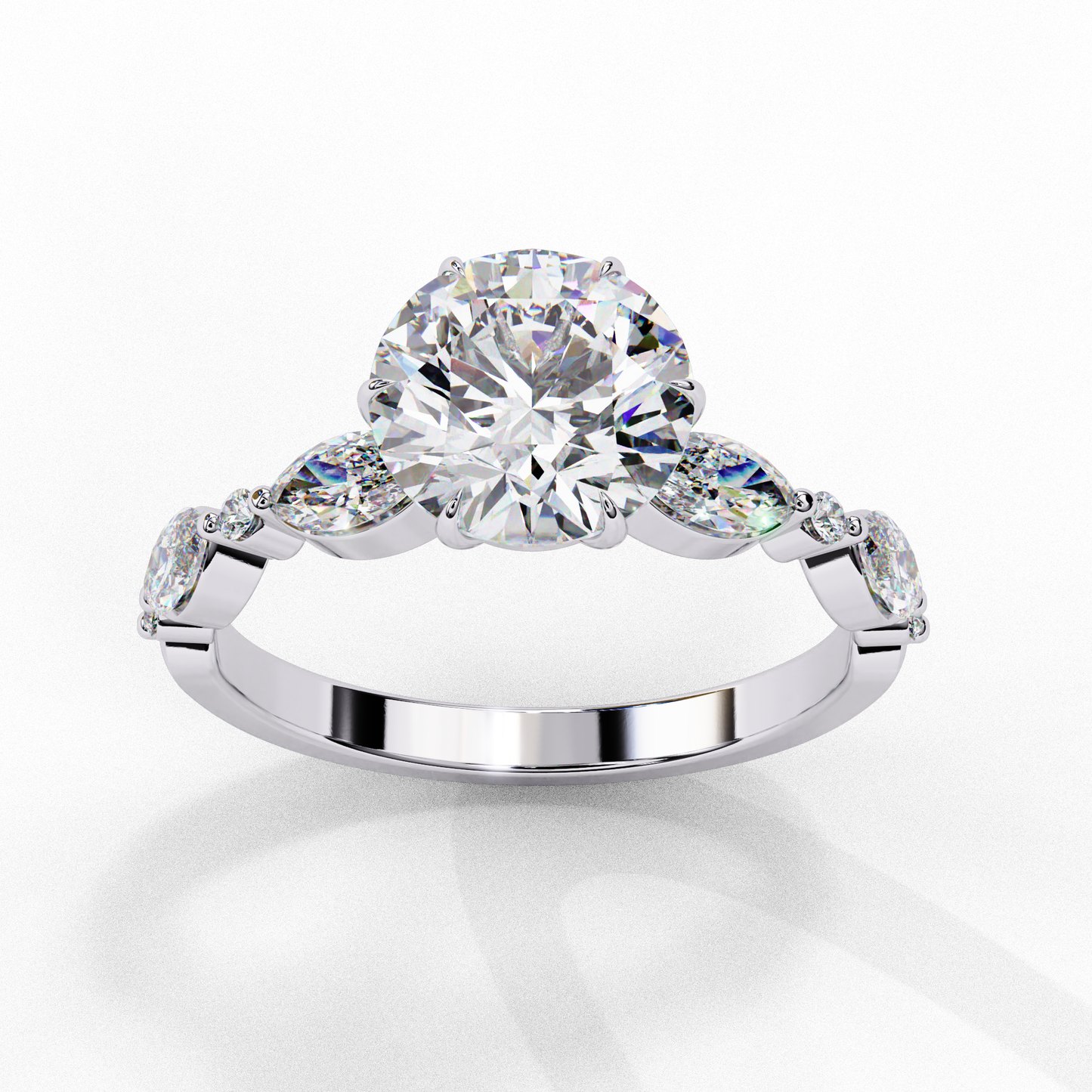 Elysian Round Brialliant Cut Solitaire Ring, 1.92 CT Round Cut Lab Grown Diamond Solitaire Ring