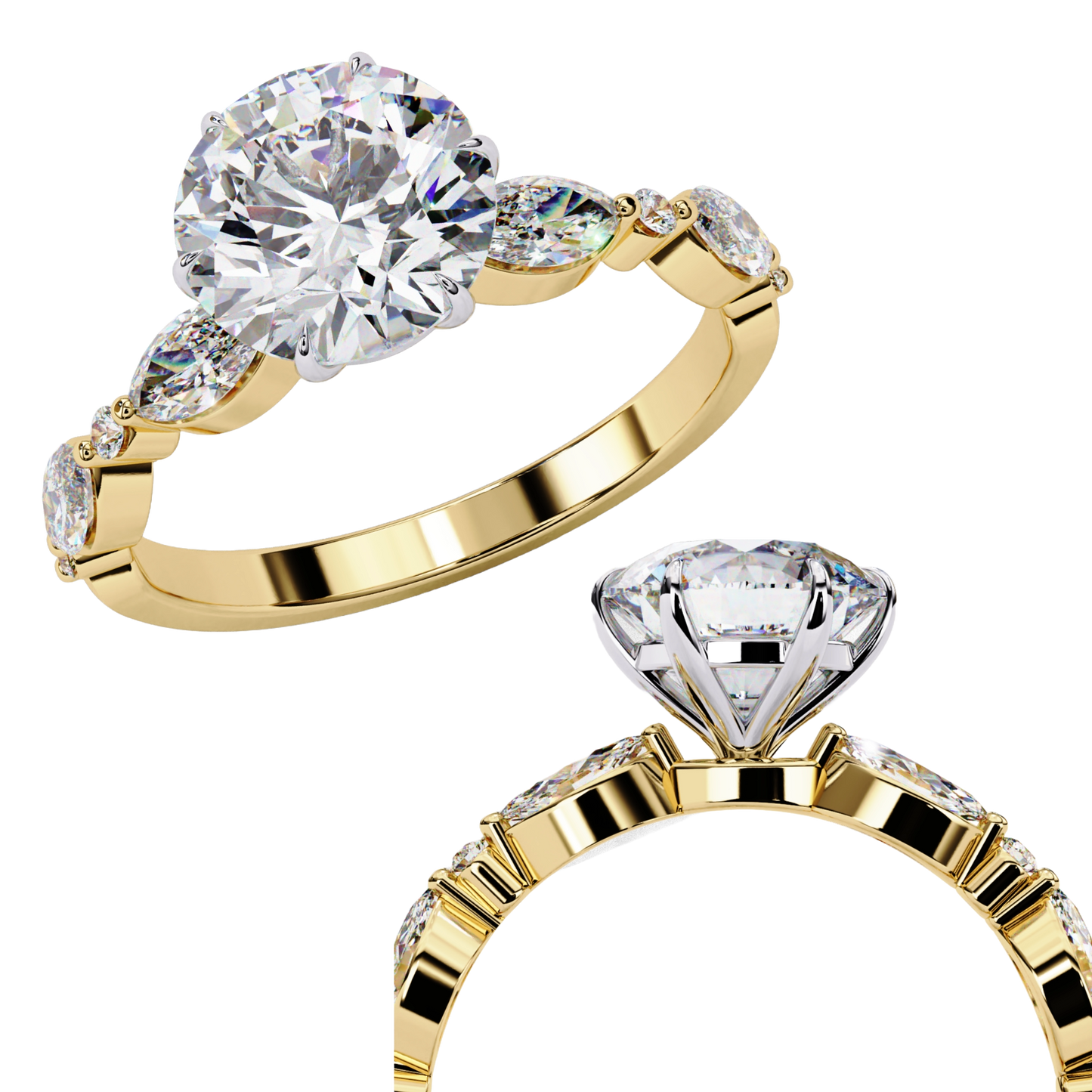 Elysian Round Brialliant Cut Solitaire Ring, 1.92 CT Round Cut Lab Grown Diamond Solitaire Ring