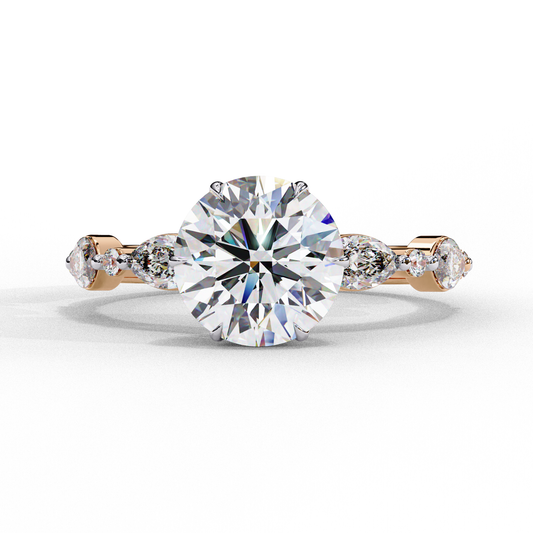 Elysian Round Brialliant Cut Solitaire Ring, 1.92 CT Round Cut Lab Grown Diamond Solitaire Ring