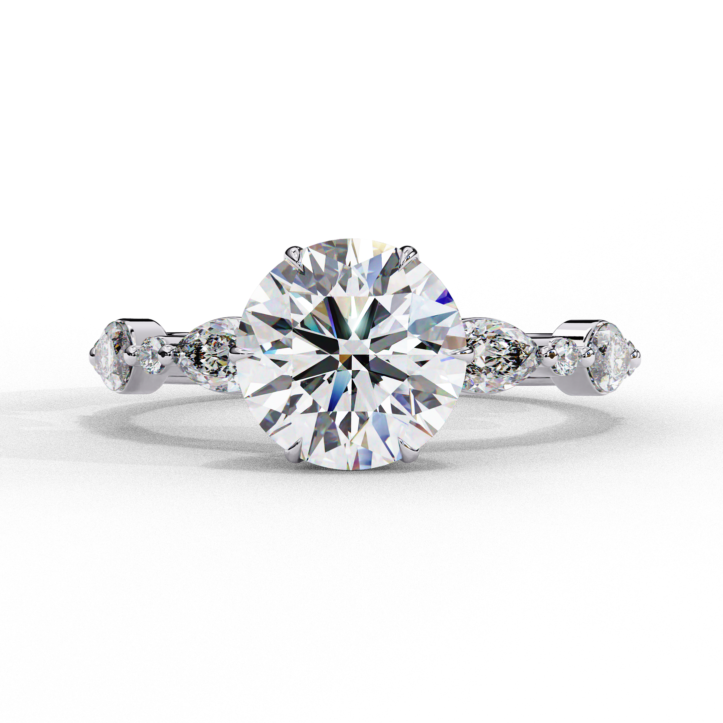 Elysian Round Brialliant Cut Solitaire Ring, 1.92 CT Round Cut Lab Grown Diamond Solitaire Ring