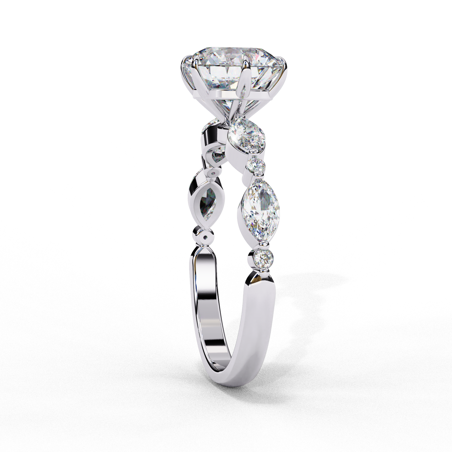 Elysian Round Brialliant Cut Solitaire Ring, 1.92 CT Round Cut Lab Grown Diamond Solitaire Ring