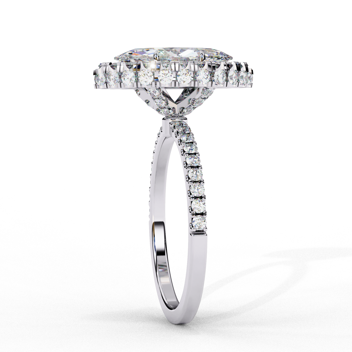 1.41 CT IGI Certified Marquise Cut IGI Certified Lab Grown Diamond Engagement Ring, Diamond Ring with accent and Halo