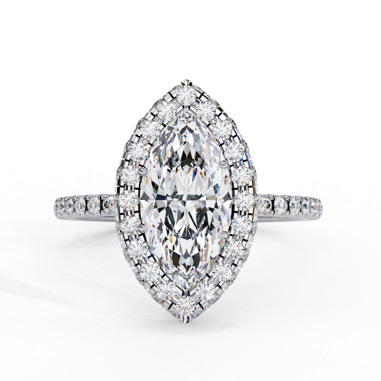 1.41 CT IGI Certified Marquise Cut IGI Certified Lab Grown Diamond Engagement Ring, Diamond Ring with accent and Halo