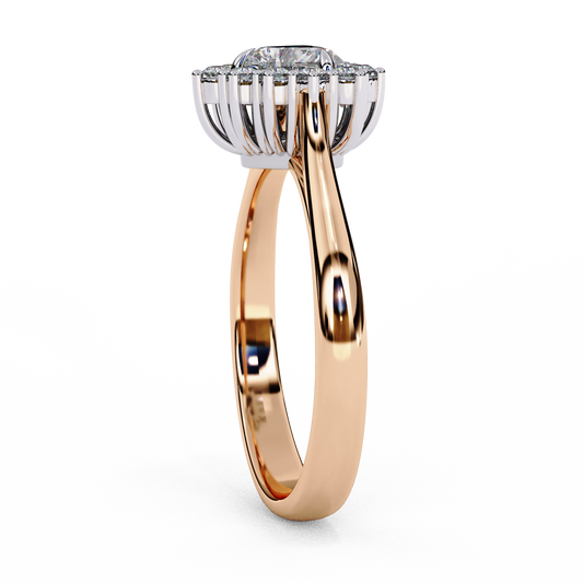 Elegant Pear-Shaped Lab-Grown Diamond Halo Ring, Brilliant Halo Ring with Lab-Grown Diamonds