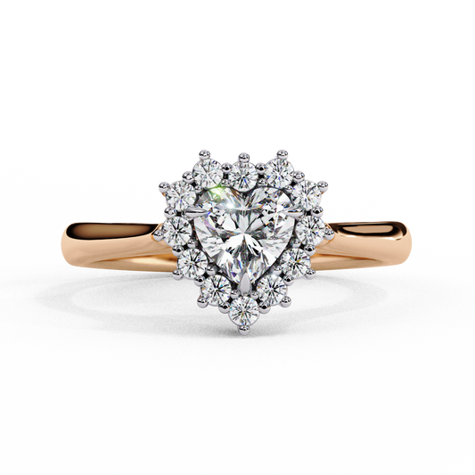 Elegant Pear-Shaped Lab-Grown Diamond Halo Ring, Brilliant Halo Ring with Lab-Grown Diamonds