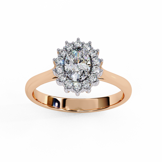 Timeless Oval Halo Lab-Grown Diamond Ring, 0.45 CT Oval Cut Lab Grown Diamond Ring