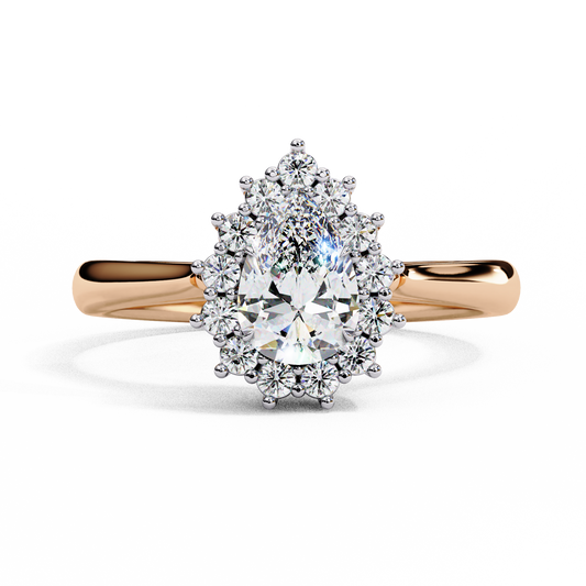 Lustre Éclat Pear Shape Solitaire Ring, 0.35 CT Pear Cut Diamond Ring