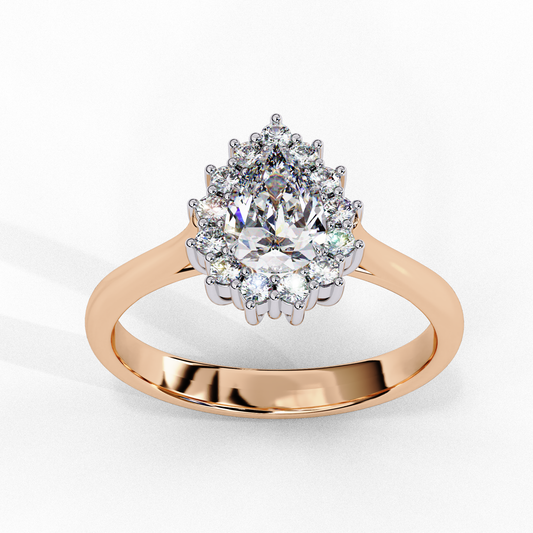 Lustre Éclat Pear Shape Solitaire Ring, 0.35 CT Pear Cut Diamond Ring