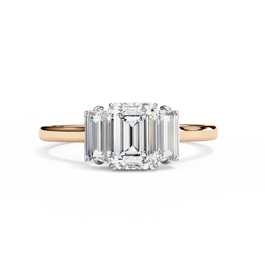 Imperial Seraph Emerald Cut Trilogy Ring, 1.02 CT Emerald Cut Lab Grown Diamond Ring