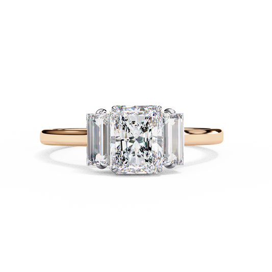 Imperial Seraph Radiant Cut Trilogy Ring, 1.21 CT Radiant Cut Lab Grown Diamond Ring