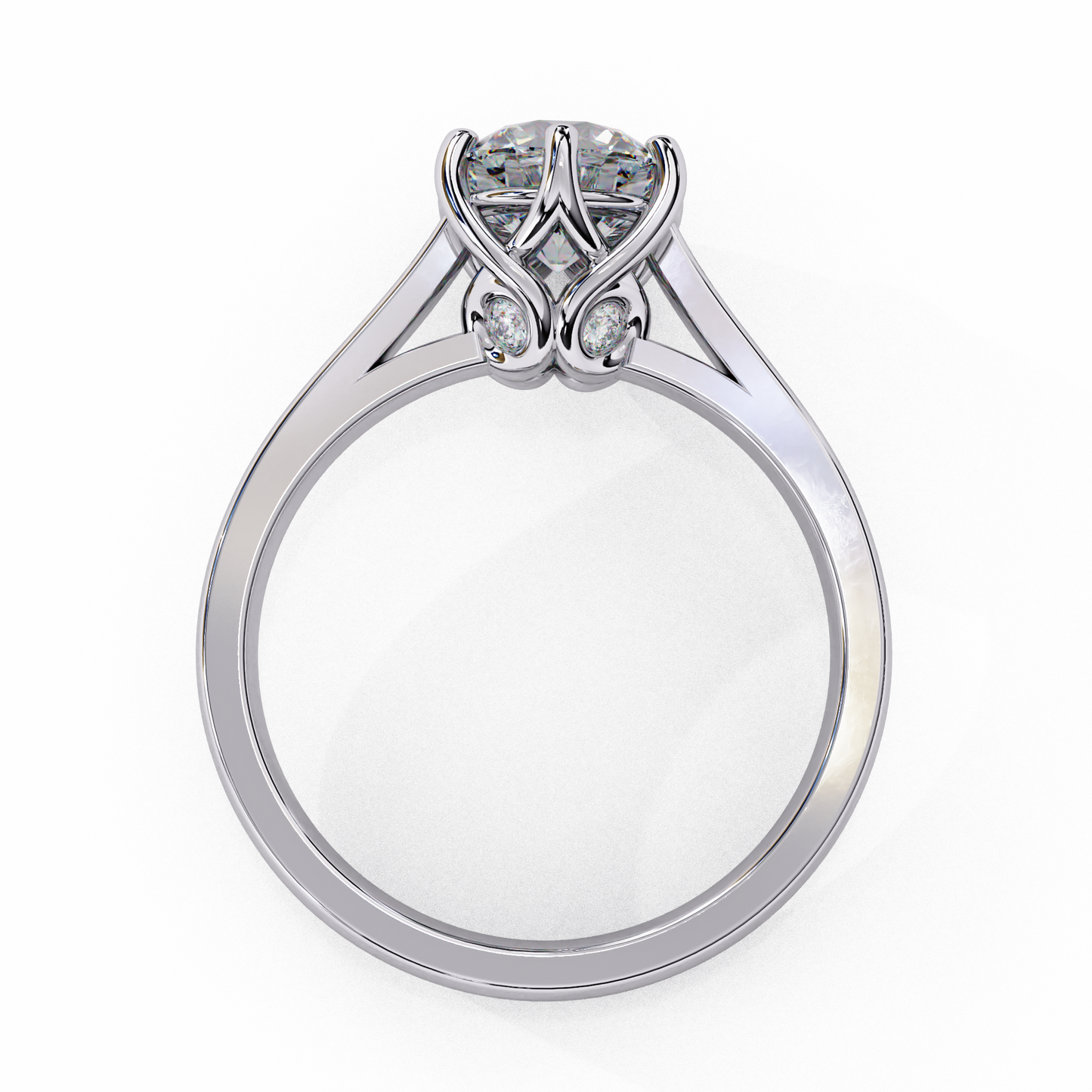 Diamond Majesty Ring in Rose Gold, 1.29 CT Round Cut Diamond Solitaire Ring