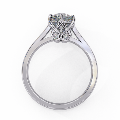 Diamond Majesty Ring in Rose Gold, 1.29 CT Round Cut Diamond Solitaire Ring