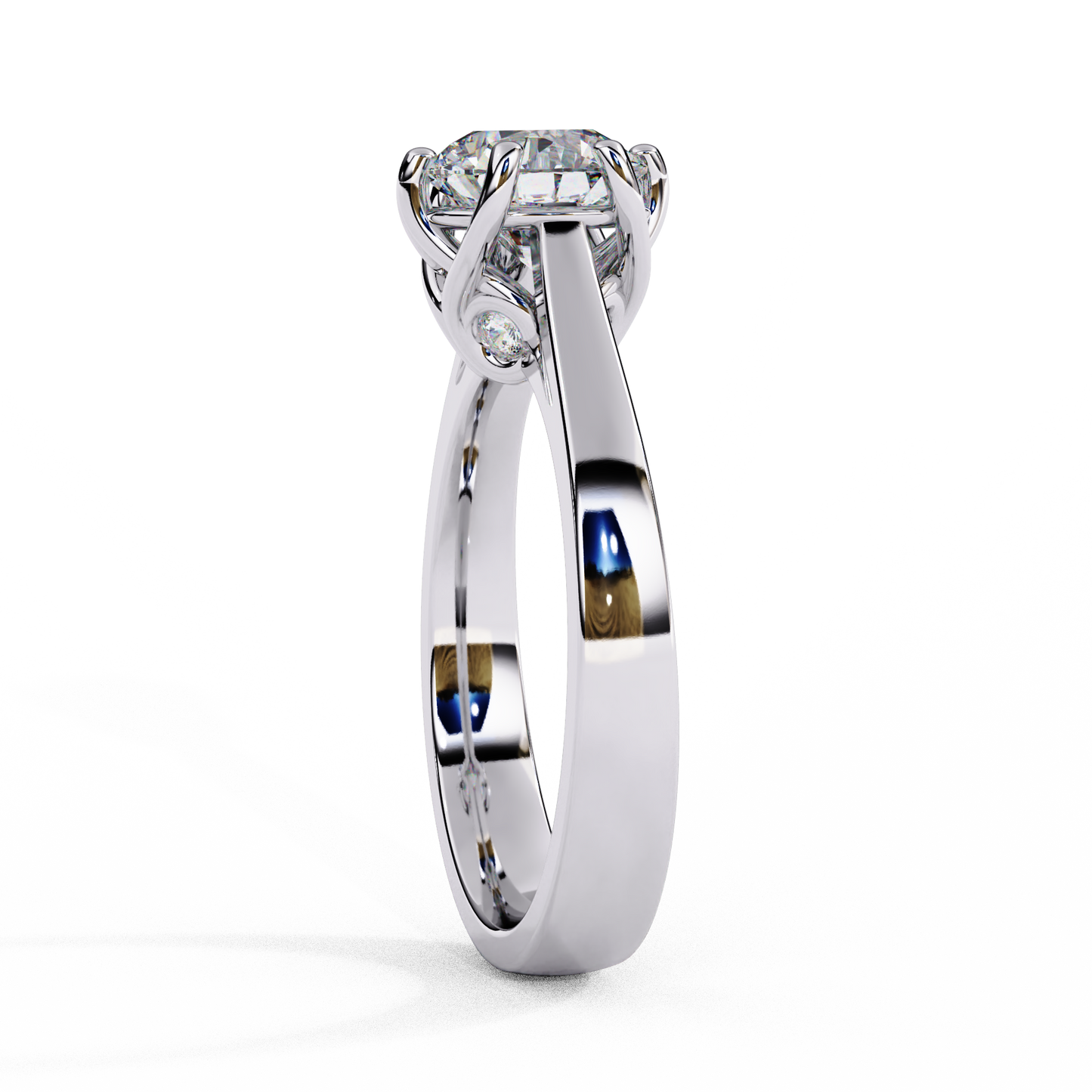 Diamond Majesty Ring in Rose Gold, 1.29 CT Round Cut Diamond Solitaire Ring