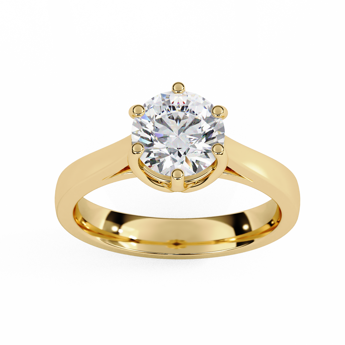 Diamond Majesty Ring in Rose Gold, 1.29 CT Round Cut Diamond Solitaire Ring