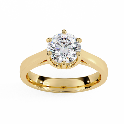 Diamond Majesty Ring in Rose Gold, 1.29 CT Round Cut Diamond Solitaire Ring
