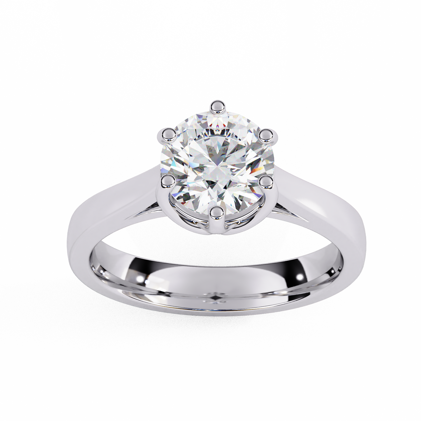 Diamond Majesty Ring in Rose Gold, 1.29 CT Round Cut Diamond Solitaire Ring