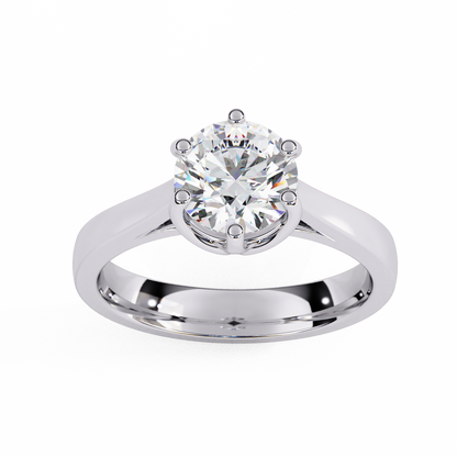 Diamond Majesty Ring in Rose Gold, 1.29 CT Round Cut Diamond Solitaire Ring
