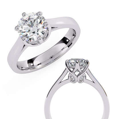 Diamond Majesty Ring in Rose Gold, 1.29 CT Round Cut Diamond Solitaire Ring