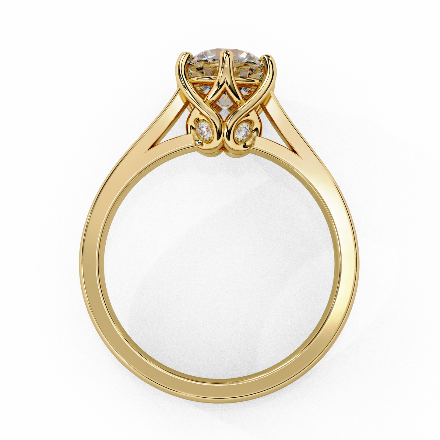 Diamond Majesty Ring in Rose Gold, 1.29 CT Round Cut Diamond Solitaire Ring
