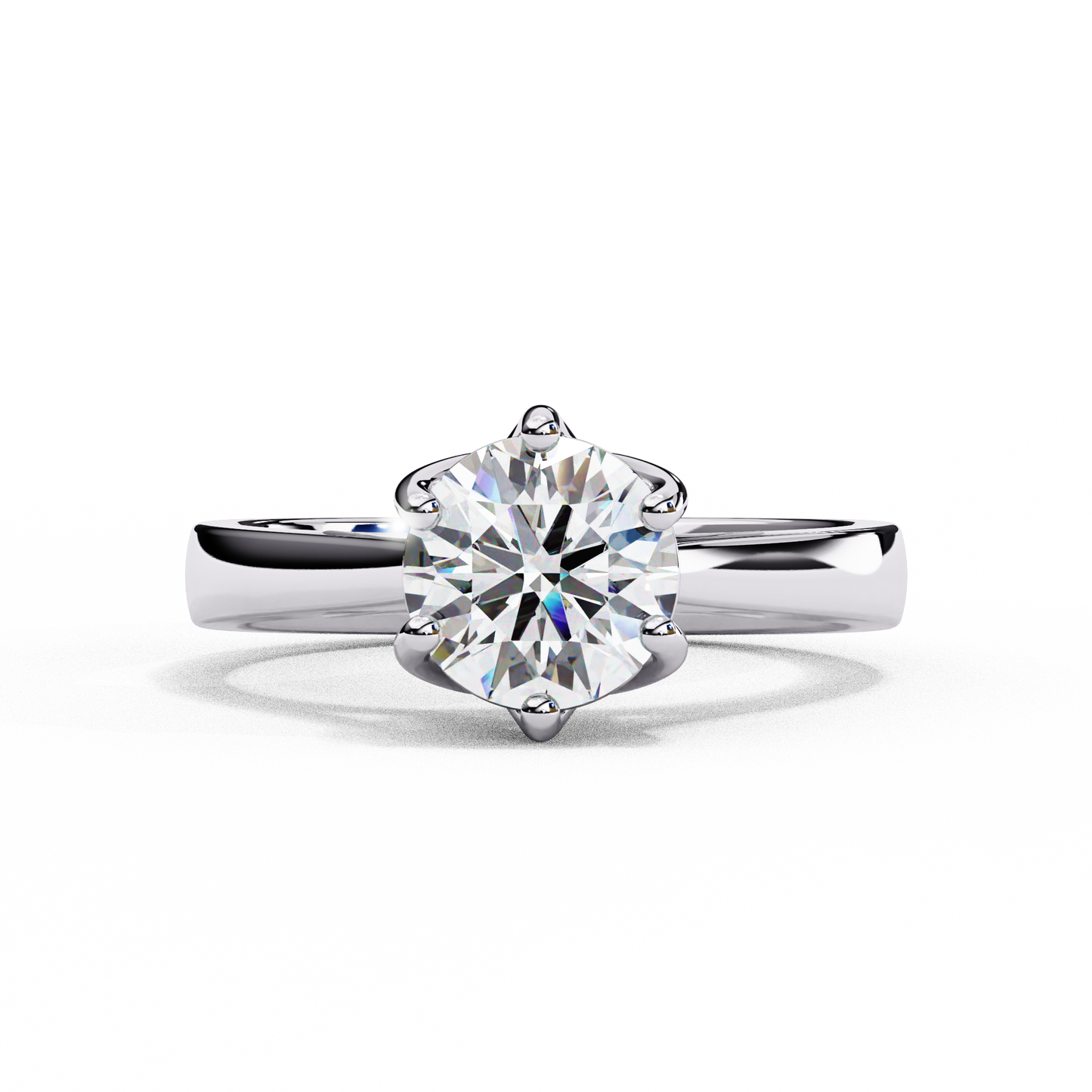 Diamond Majesty Ring in Rose Gold, 1.29 CT Round Cut Diamond Solitaire Ring