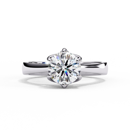 Diamond Majesty Ring in Rose Gold, 1.29 CT Round Cut Diamond Solitaire Ring