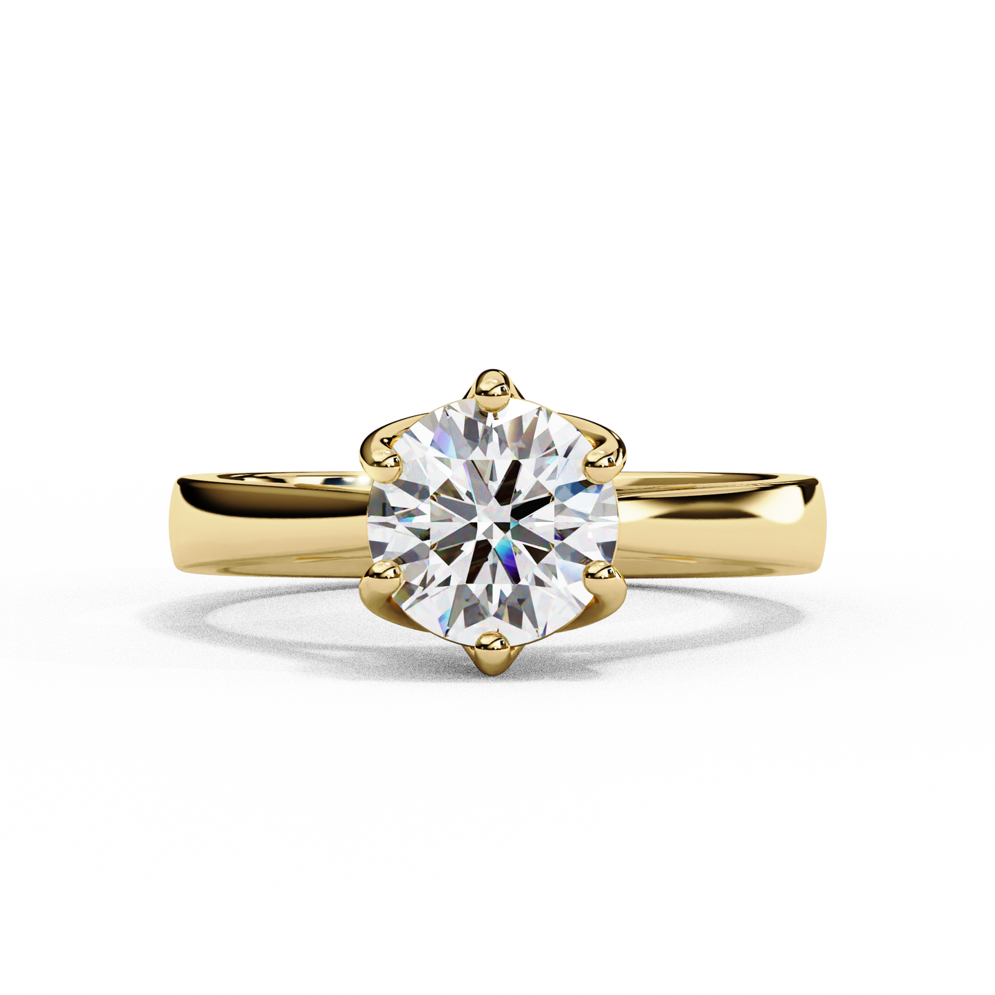 Diamond Majesty Ring in Rose Gold, 1.29 CT Round Cut Diamond Solitaire Ring