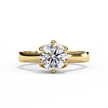 Diamond Majesty Ring in Rose Gold, 1.29 CT Round Cut Diamond Solitaire Ring