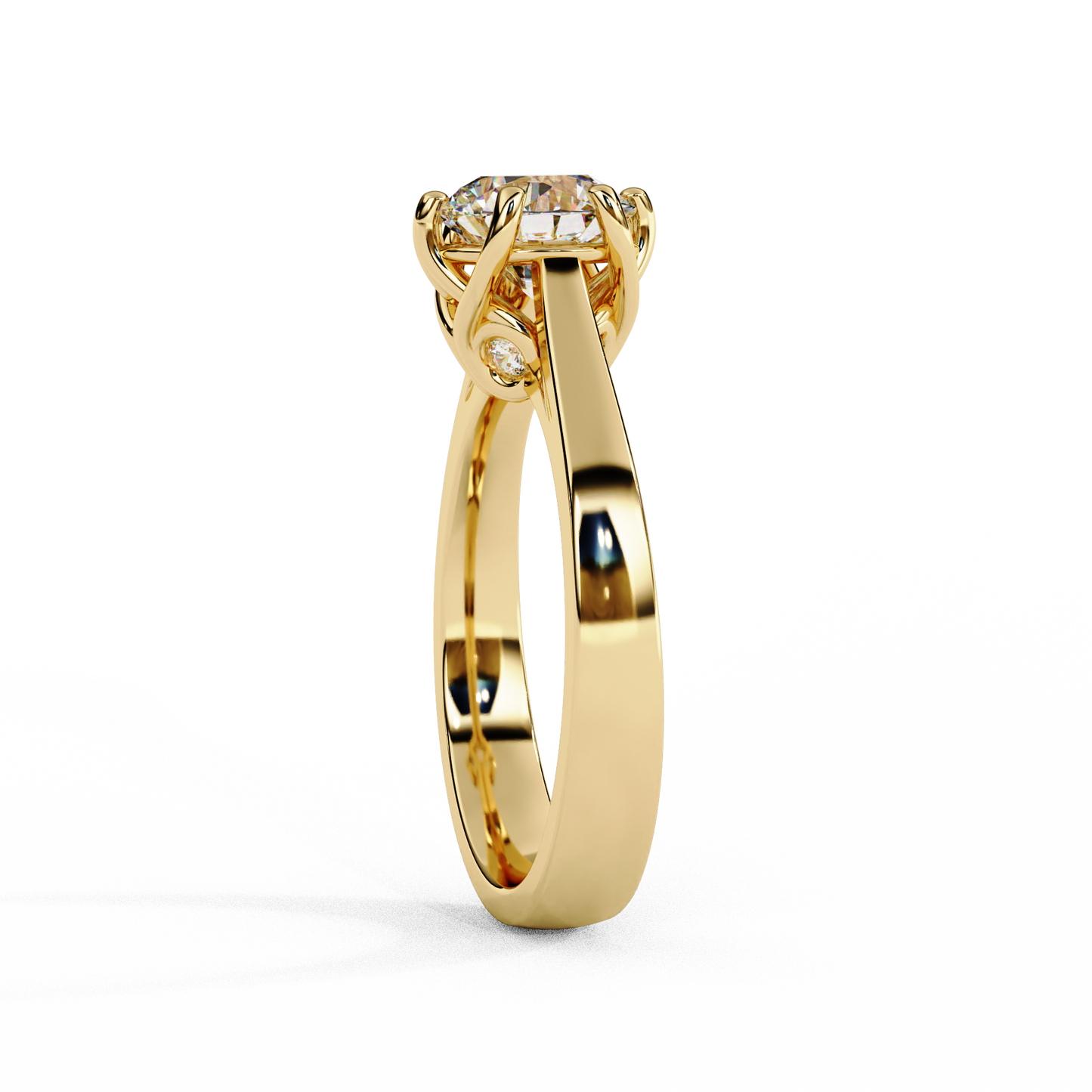 Diamond Majesty Ring in Rose Gold, 1.29 CT Round Cut Diamond Solitaire Ring