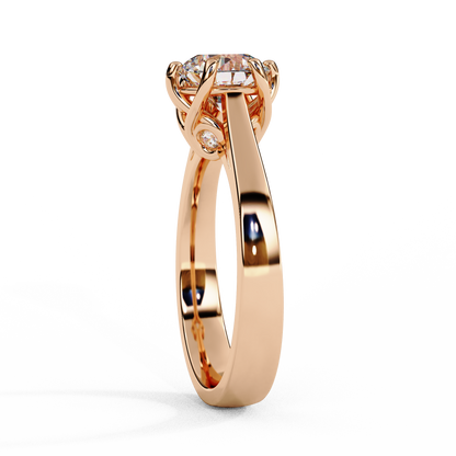 Diamond Majesty Ring in Rose Gold, 1.29 CT Round Cut Diamond Solitaire Ring