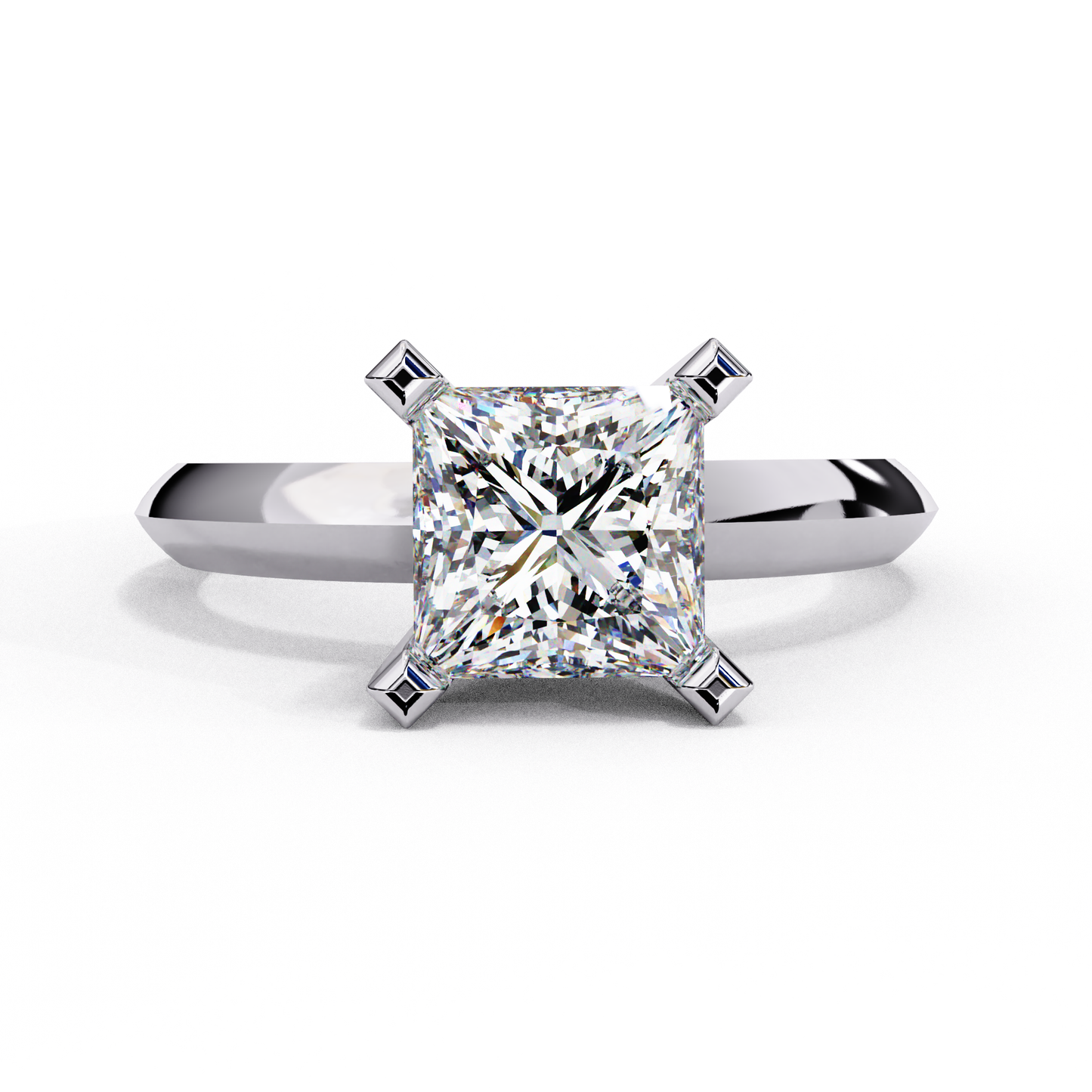 Princess Cut Lab-Grown Diamond Solitaire Ring in Rose Gold, 1.72 CT Princess Cut Lab Diamond