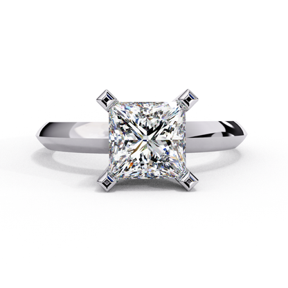 Princess Cut Lab-Grown Diamond Solitaire Ring in Rose Gold, 1.72 CT Princess Cut Lab Diamond