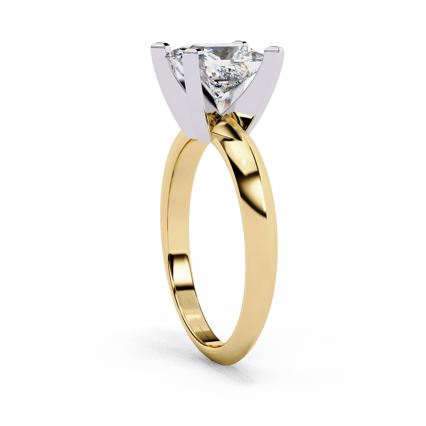 Princess Cut Lab-Grown Diamond Solitaire Ring in Rose Gold, 1.72 CT Princess Cut Lab Diamond