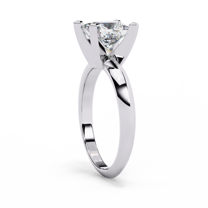 Princess Cut Lab-Grown Diamond Solitaire Ring in Rose Gold, 1.72 CT Princess Cut Lab Diamond